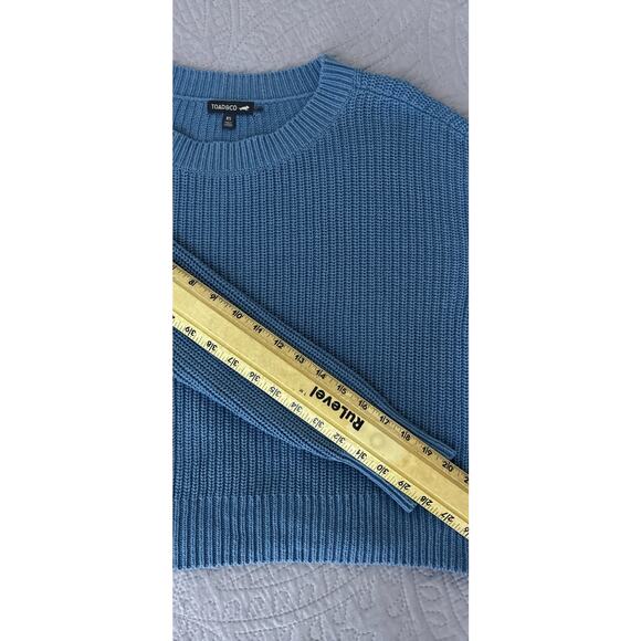 Toad & Co Sz XS Oversized Bianca II Org ctn Crew Neck Boxy Crop Sweater - Picture 9 of 9